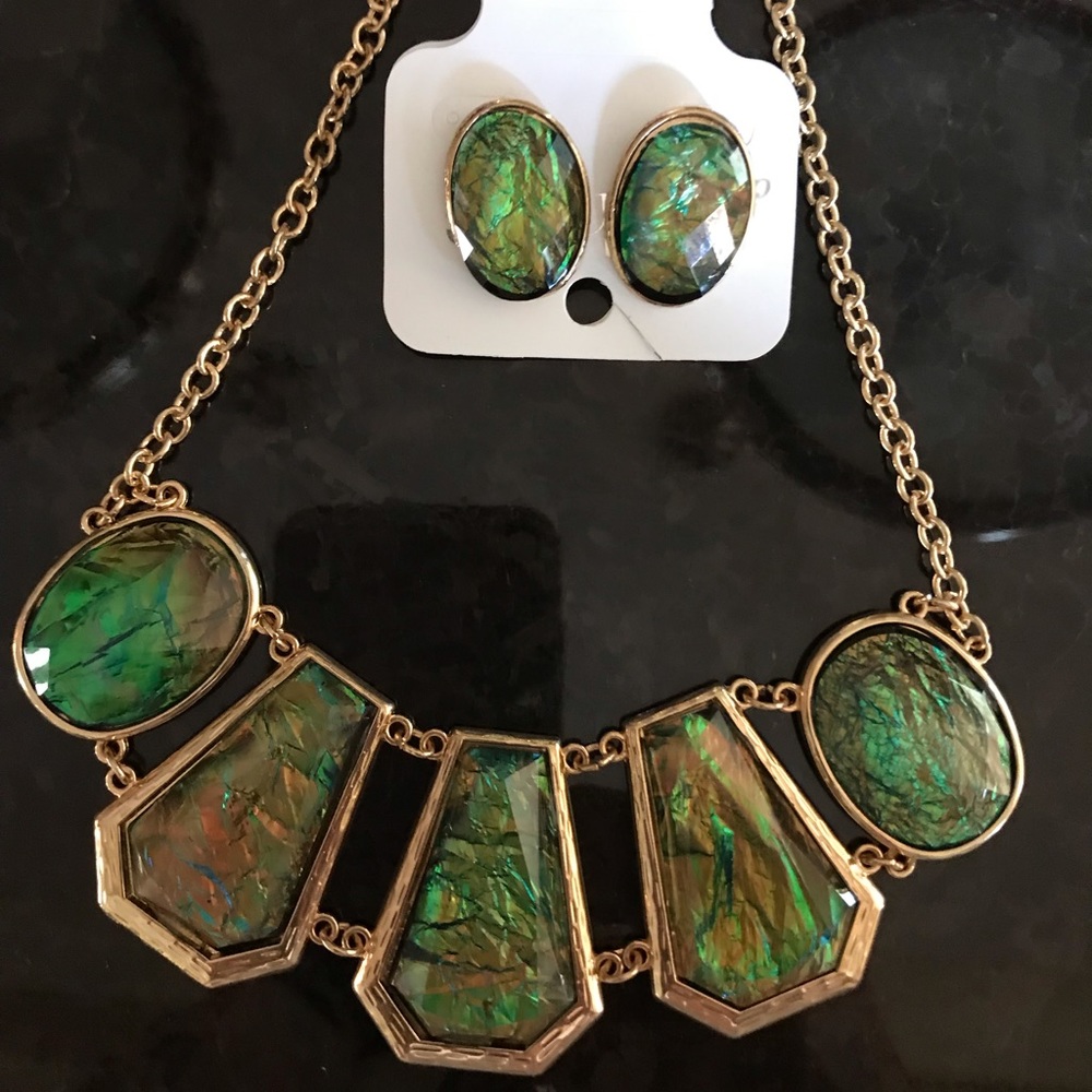 Necklace with matching earrings.